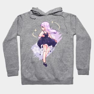 Starry aesthetic kawaii anime girl Hoodie